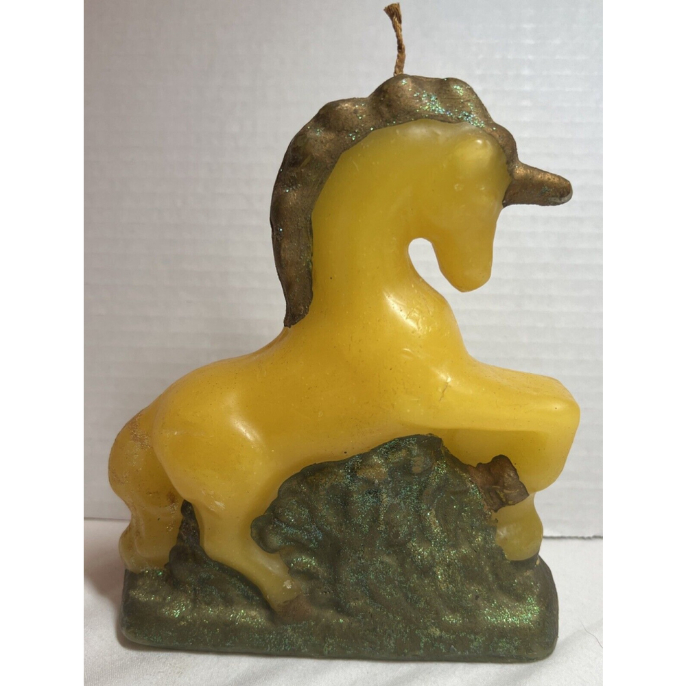 Vintage Unicorn 7 Inch Molded Figural Wax Candle